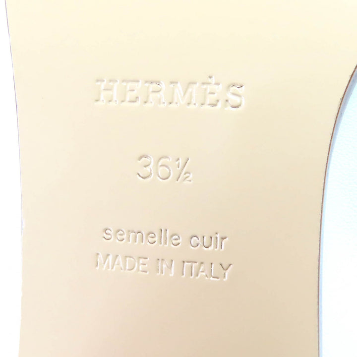 未使用品△HERMES エルメス コンスタンス エリゼ 70 シルバー金具 レザー パンプス チャンキーヒール ホワイト ベージュ 36.5 袋付 伊製