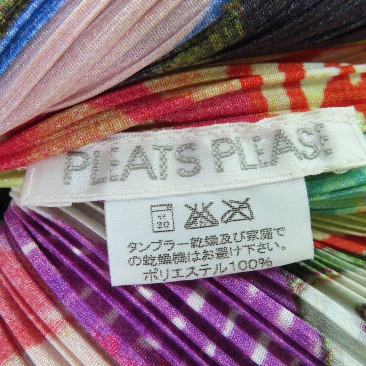 美品☆PLEATS PLEASE プリーツプリーズ イッセイミヤケ PP12-JJ221 総柄デザイン 長袖シャツ マルチカラー 3 日本製 正規品 レディース