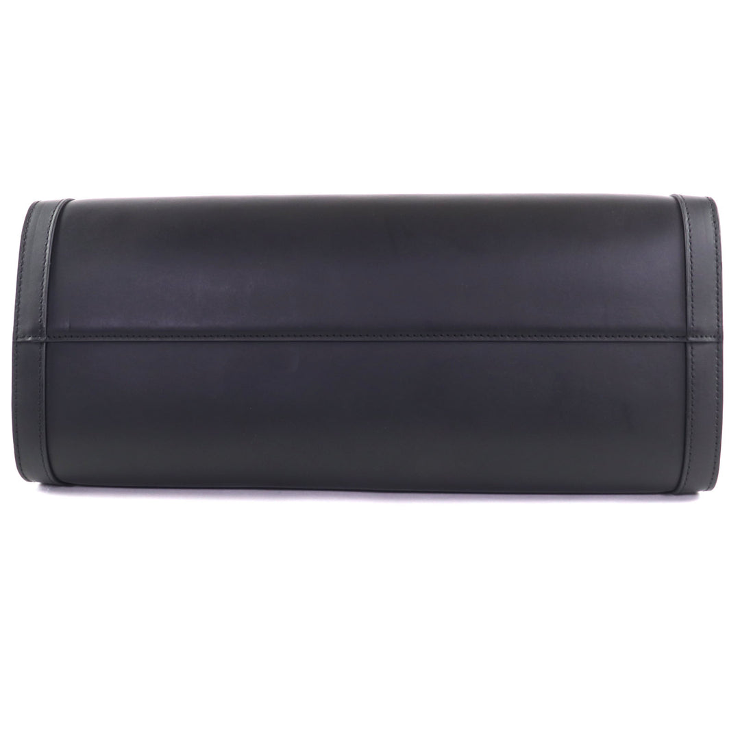 極美品◇A.P.C. アーペーセー M61802 COEYO コットン リネン レザー使い ロゴ金具 2WAY 大型 ショルダー/トートバッグ 袋付き レディース