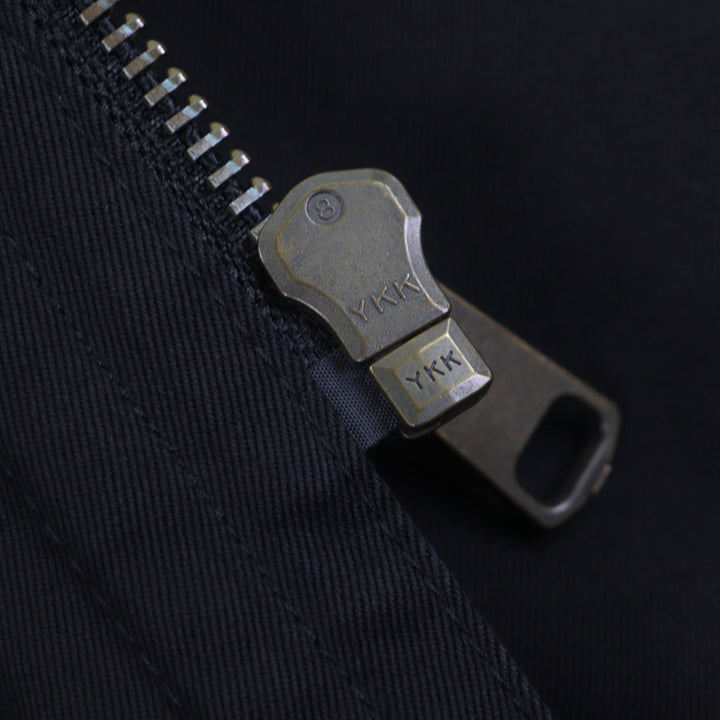 良品▼Aquascutum LONDON アクアスキュータムロンドン ロゴ入りボタン 中綿入り ジップアップ ジャケット コート ブラック XL メンズ