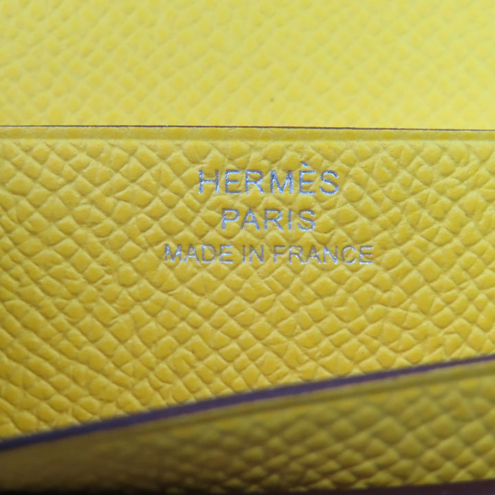 未使用品◇HERMES エルメス ベアンスフレ ヴォーエプソン ジョーヌナプル シルバー金具 Hロゴ 二つ折り 長財布 B刻印 箱付き フランス製