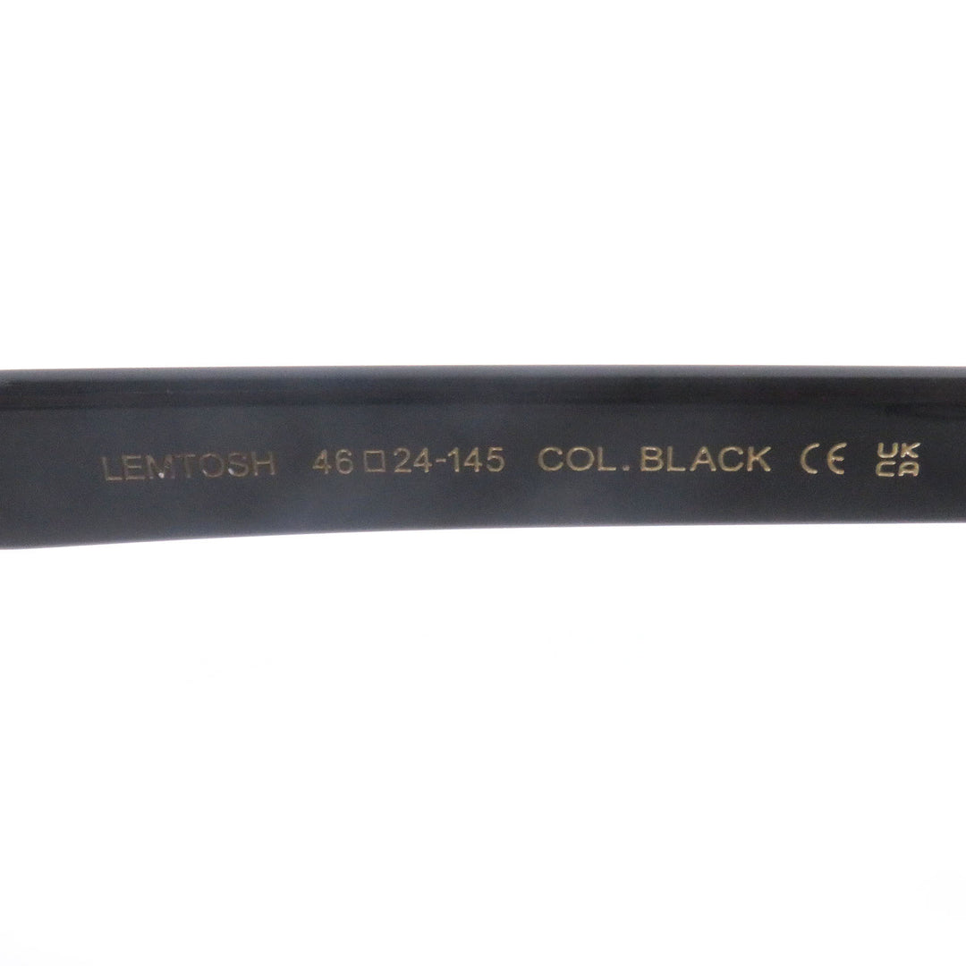 美品□MOSCOT モスコット LEMTOSH レムトッシュ ウェリントンフレーム メガネ 眼鏡 アイウェア ブラック 46□24-145 ケース付き メンズ