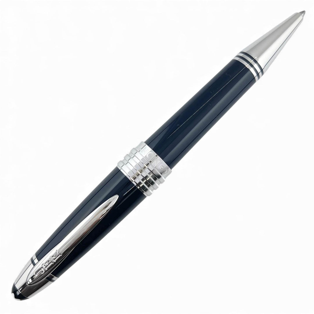 極美品▲MONTBLANC モンブラン ジョン F ケネディ スペシャルエディション ツイスト式 ボールペン ネイビー シルバー 箱付き ドイツ製