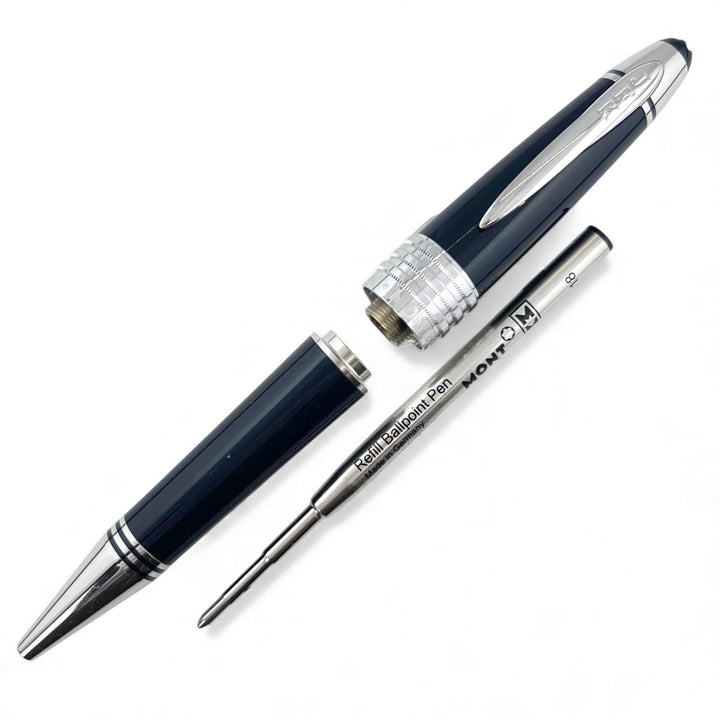 極美品▲MONTBLANC モンブラン ジョン F ケネディ スペシャルエディション ツイスト式 ボールペン ネイビー シルバー 箱付き ドイツ製