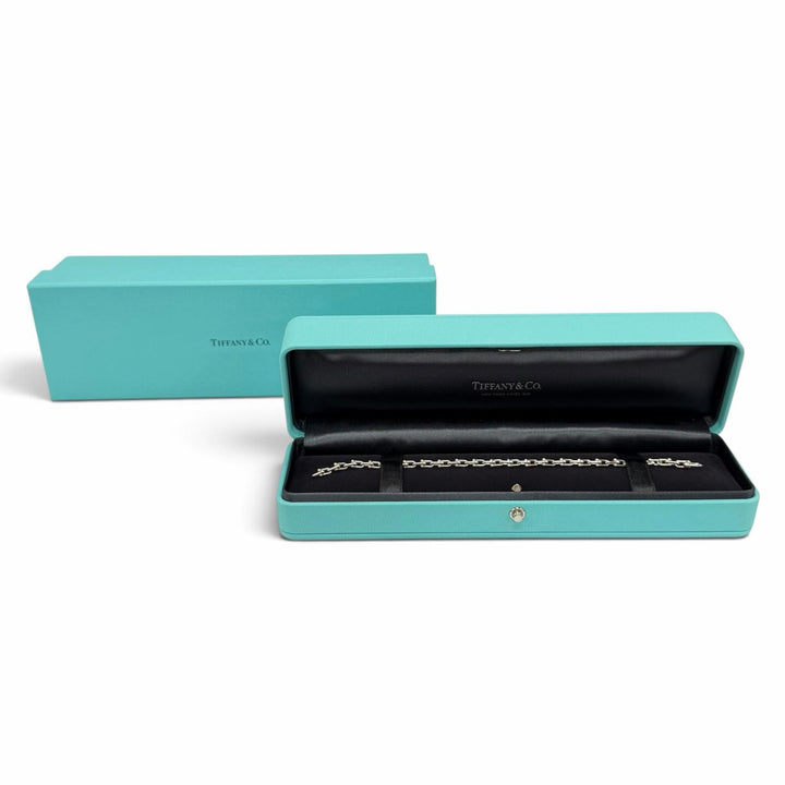 極美品★TIFFANY&amp;Co. ティファニー ハードウェア マイクロ リンク ブレスレット AG925 現行品 2025年8月購入 シルバー 重量6.5g 箱付