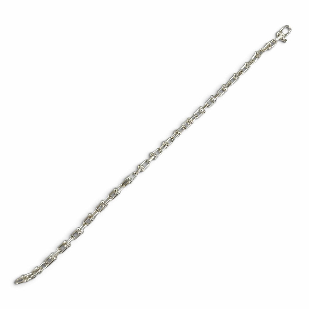 極美品★TIFFANY&amp;Co. ティファニー ハードウェア マイクロ リンク ブレスレット AG925 現行品 2025年8月購入 シルバー 重量6.5g 箱付