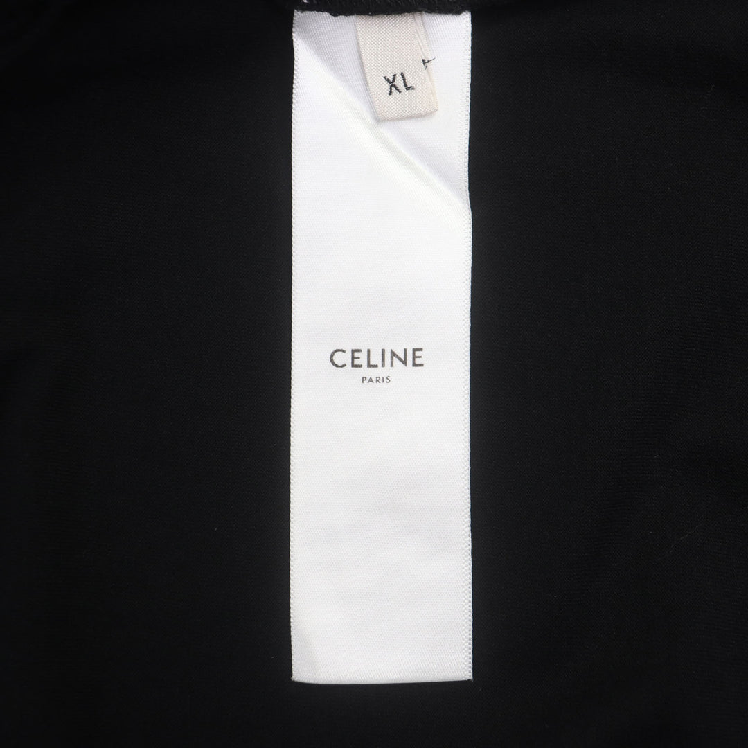 美品▼CELINE セリーヌ 23SS 2X87E671Q 16 Skater Cotton Jersey Tee レイヤードデザイン クルーネック 長袖Ｔシャツ XL 正規品 メンズ