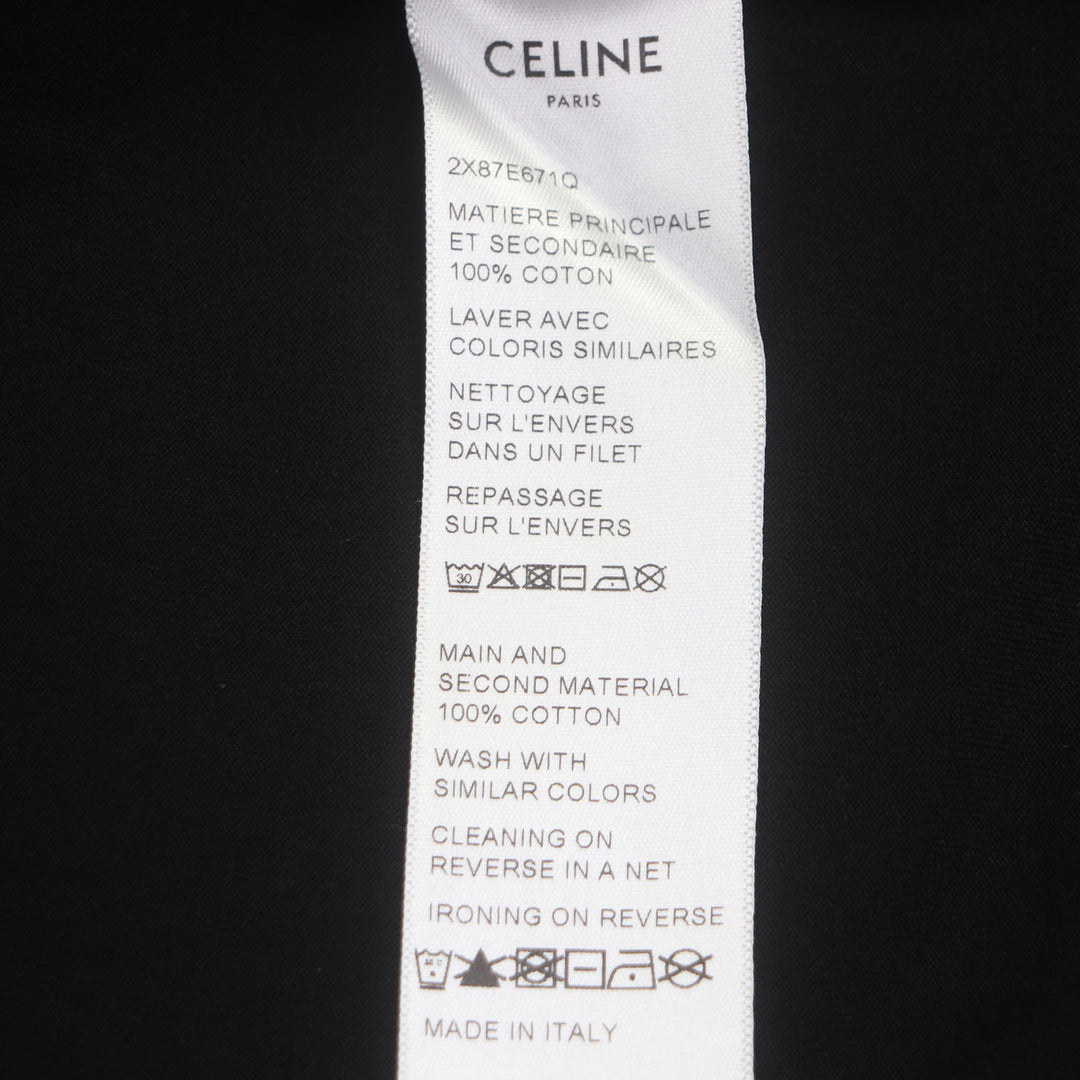 美品▼CELINE セリーヌ 23SS 2X87E671Q 16 Skater Cotton Jersey Tee レイヤードデザイン クルーネック 長袖Ｔシャツ XL 正規品 メンズ