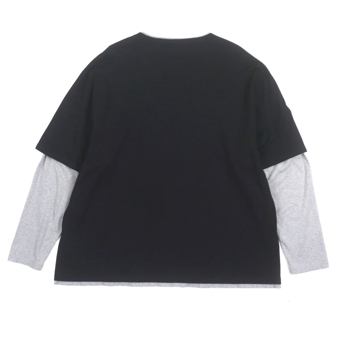 美品▼CELINE セリーヌ 23SS 2X87E671Q 16 Skater Cotton Jersey Tee レイヤードデザイン クルーネック 長袖Ｔシャツ XL 正規品 メンズ