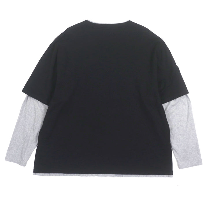 美品▼CELINE セリーヌ 23SS 2X87E671Q 16 Skater Cotton Jersey Tee レイヤードデザイン クルーネック 長袖Ｔシャツ XL 正規品 メンズ