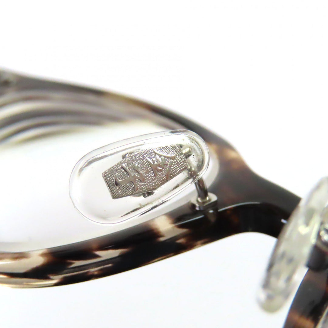 美品▼金子眼鏡 カネコガンキョウ CELLULOID チタニウム マーブル ウェリントン メガネ 眼鏡 アイウェア ブラウン 度入 ケース付 メンズ