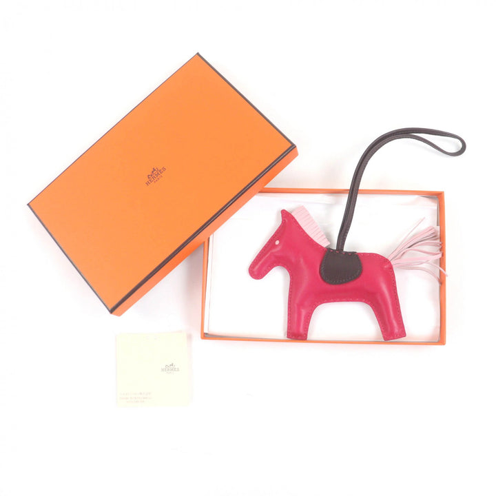 美品★HERMES エルメス ロデオチャーム MM ルージュセリエ/ローズサクラ/フランボワーズ アニョーミロ バッグチャーム Y刻印 箱付き