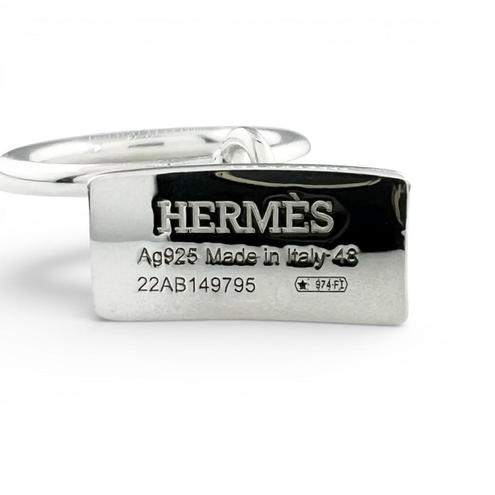 極美品▲HERMES エルメス 2022年製 ケリー アミュレット リング 指輪 AG925シルバー 48 箱・ケース付き イタリア製 重量7.6g レディース