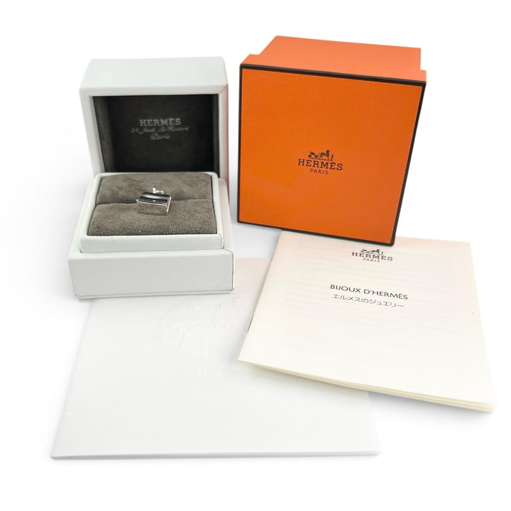 極美品▲HERMES エルメス 2022年製 ケリー アミュレット リング 指輪 AG925シルバー 48 箱・ケース付き イタリア製 重量7.6g レディース
