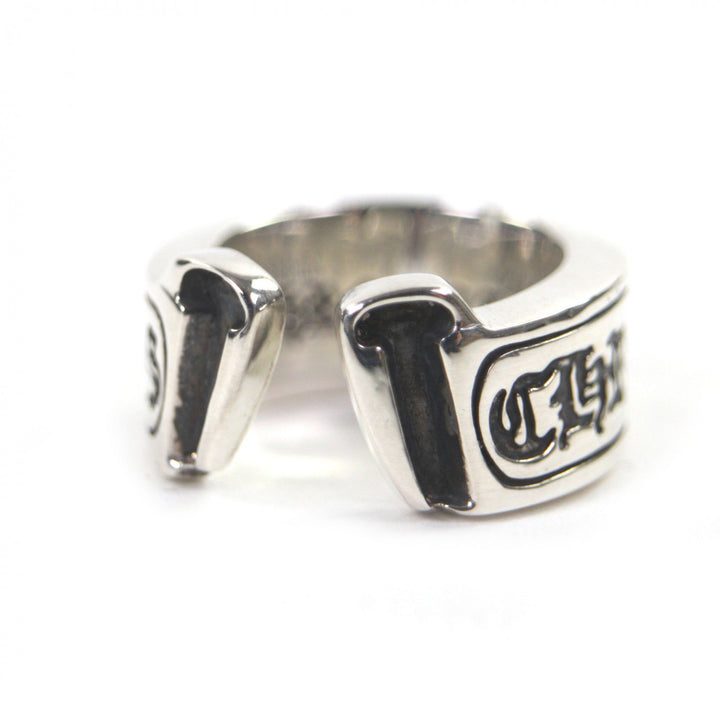 極美品▼CHROME HEARTS クロムハーツ LG SCROLL LABEL　ラージスクロールラベル 925 リング 指輪 シルバー 日本サイズ5号相当 重量11.4g