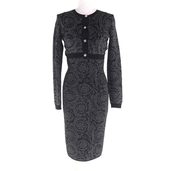 極美品★VERSACE ヴェルサーチ 2023年製 1011020/1011396 メデューサ バロッコ ルレックスニット セットアップ 36/40 伊製 正規品