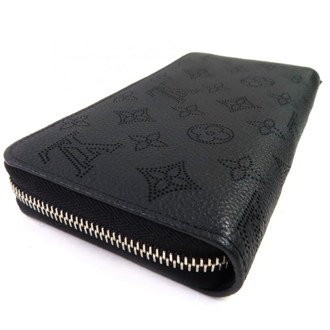 極美品◇LOUIS VUITTON ルイヴィトン M61867 ジッピー･ウォレット マヒナ ノワール モノグラム レザー ラウンドファスナー 長財布