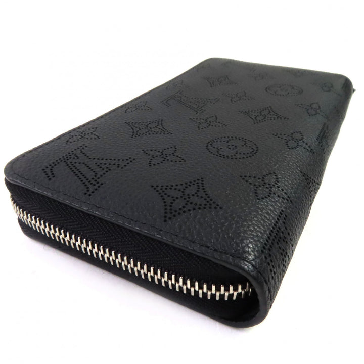 極美品◇LOUIS VUITTON ルイヴィトン M61867 ジッピー･ウォレット マヒナ ノワール モノグラム レザー ラウンドファスナー 長財布