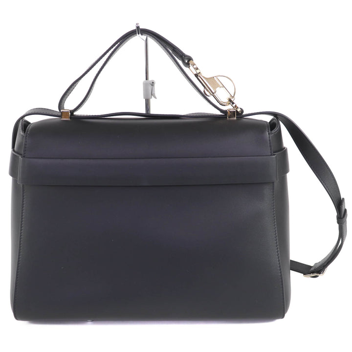 美品◇Chloe クロエ CHC22WS122l91001 NACHA トップハンドル 2WAY レザー ハンド/ショルダーバッグ ブラック 保存袋付き 伊製 レディース