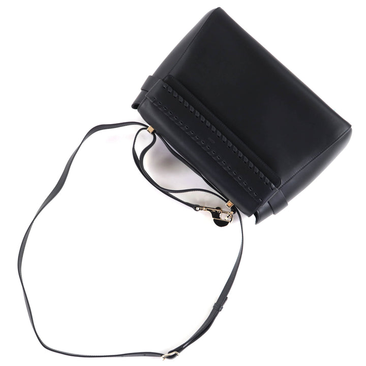 美品◇Chloe クロエ CHC22WS122l91001 NACHA トップハンドル 2WAY レザー ハンド/ショルダーバッグ ブラック 保存袋付き 伊製 レディース