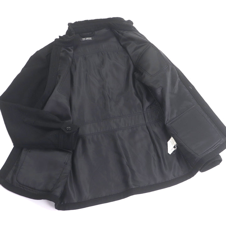 美品□RAF SIMONS ラフシモンズ ウール100％ 04AW WAVES期 M-65 ミリタリージャケット ブルゾンジャケット ブラック 46 正規品 メンズ