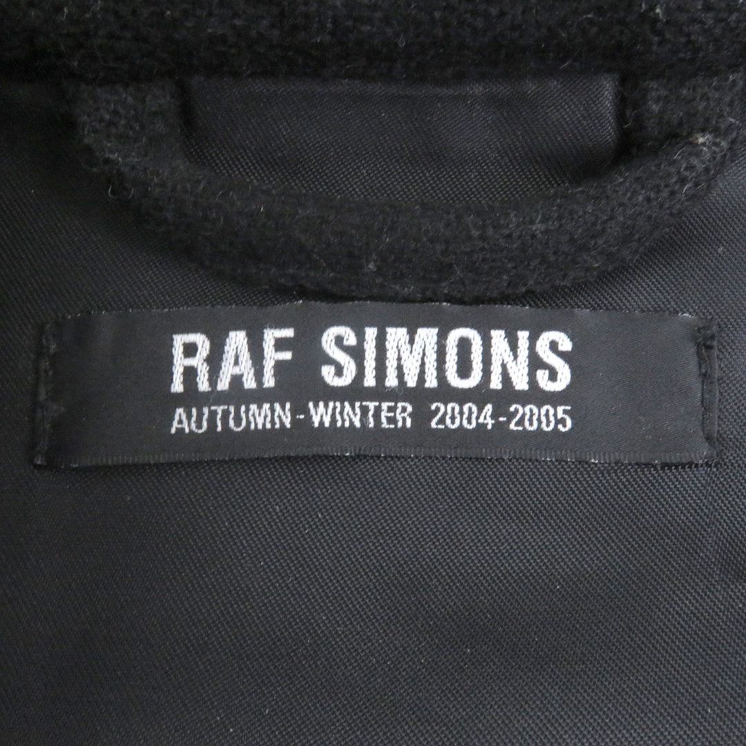 美品□RAF SIMONS ラフシモンズ ウール100％ 04AW WAVES期 M-65 ミリタリージャケット ブルゾンジャケット ブラック 46 正規品 メンズ