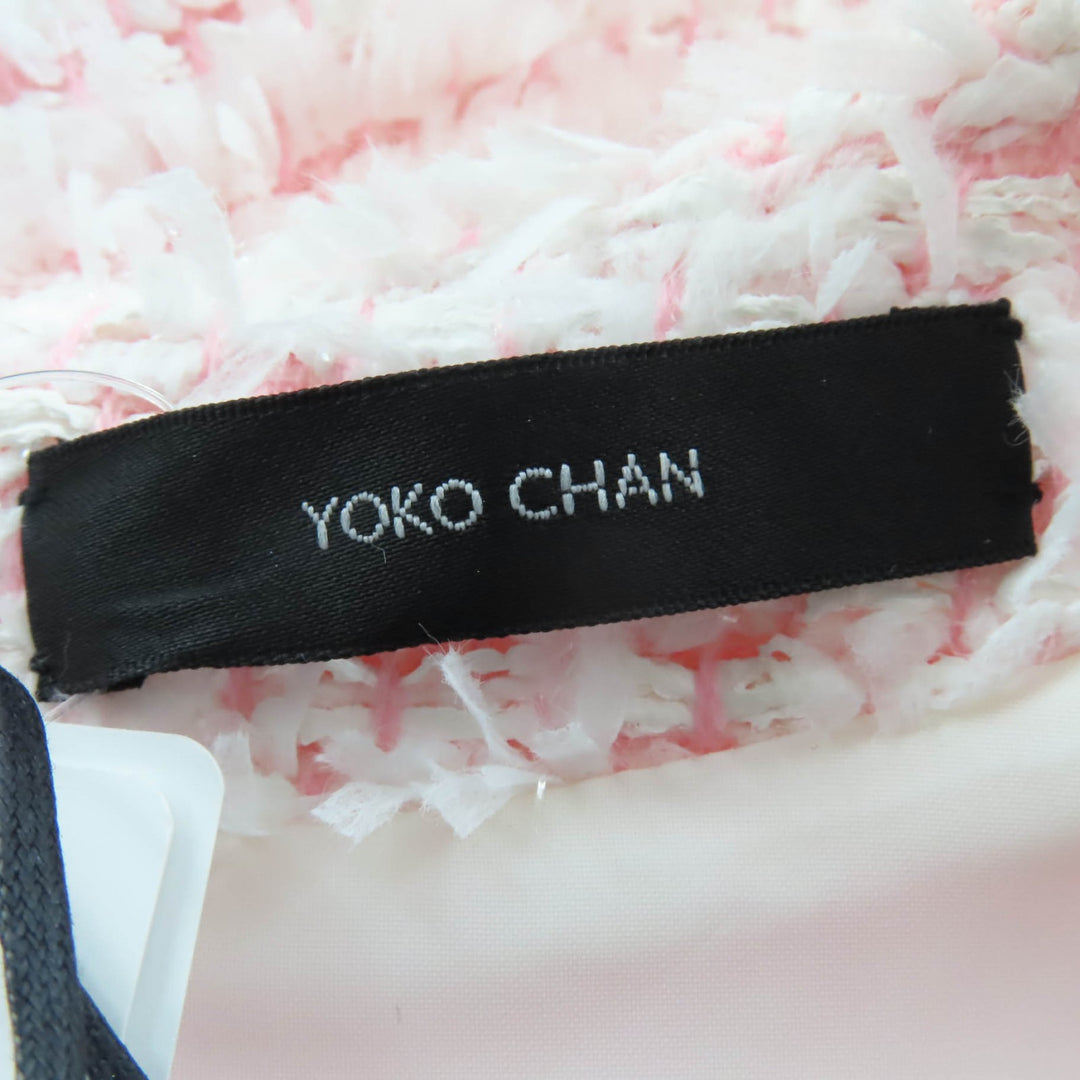 未使用品☆YOKO CHAN ヨーコチャン 2021年製 YCD-321-791 ウール リボンツイードバルーンドレス ワンピース ピンク 38 正規品 レディース