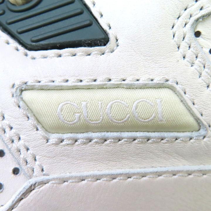 未使用品◇GUCCI グッチ 765437 インターロッキングG ヴィンテージ加工 ハイカット レザー スニーカー シルバー金具 36.5 箱・保存袋付き