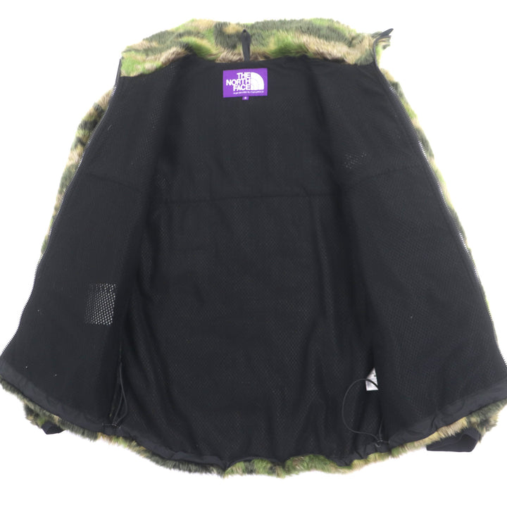 極美品▼ザノースフェイスパープルレーベル NP2967N Camouflage Fur Field Jacket カモフラ 迷彩柄 WZIPIUP フリースジャケット S 正規品