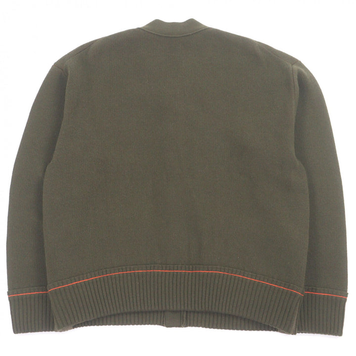 美品□Sacai サカイ 22-02859M Studs Cashmere Knit Cardigan カシミヤ混 ロゴボタン ピンバッジ ニットカーディガン カーキ 1 正規品