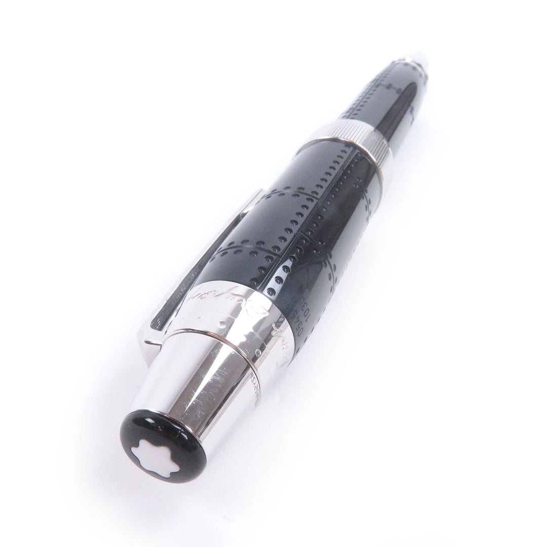 美品□MONTBLANC 作家シリーズアントワーヌ･ド･サン=テグジュペリ 限定モデル ボールペン ダークネイビー シルバー ドイツ製 筆記OK