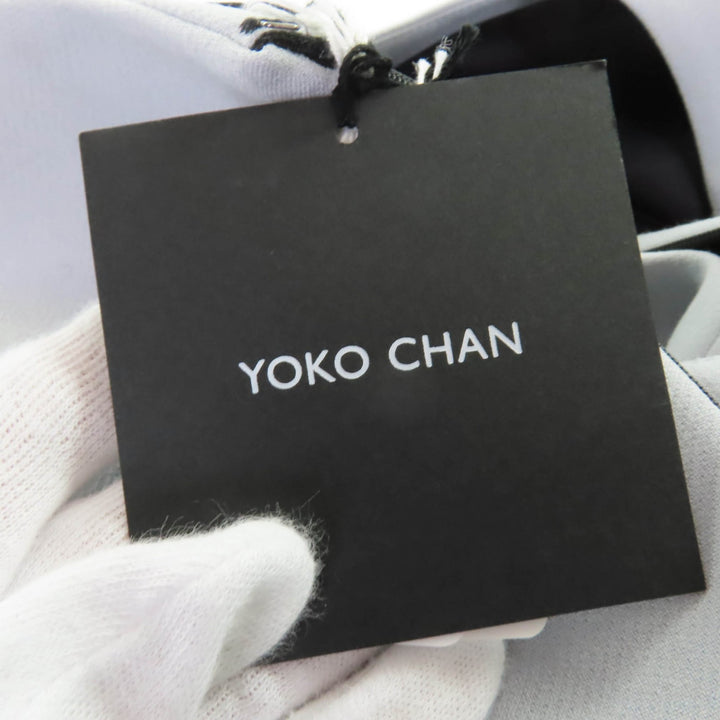 未使用品☆YOKO CHAN ヨーコチャン YCD-120-568 フェイクパール付 ノースリーブ ワンピース グレー ネイビー 38 正規品 レディース
