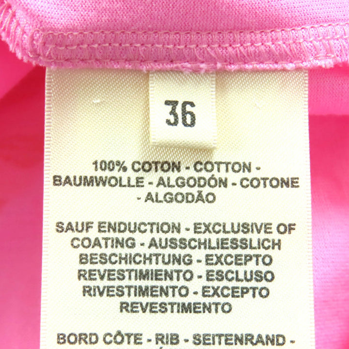 極美品△HERMES エルメス 23SS 3E4621DL カルトゥッシュ コットン100％ モックネック 半袖Ｔシャツ ピンク 36 仏製 正規品 レディース