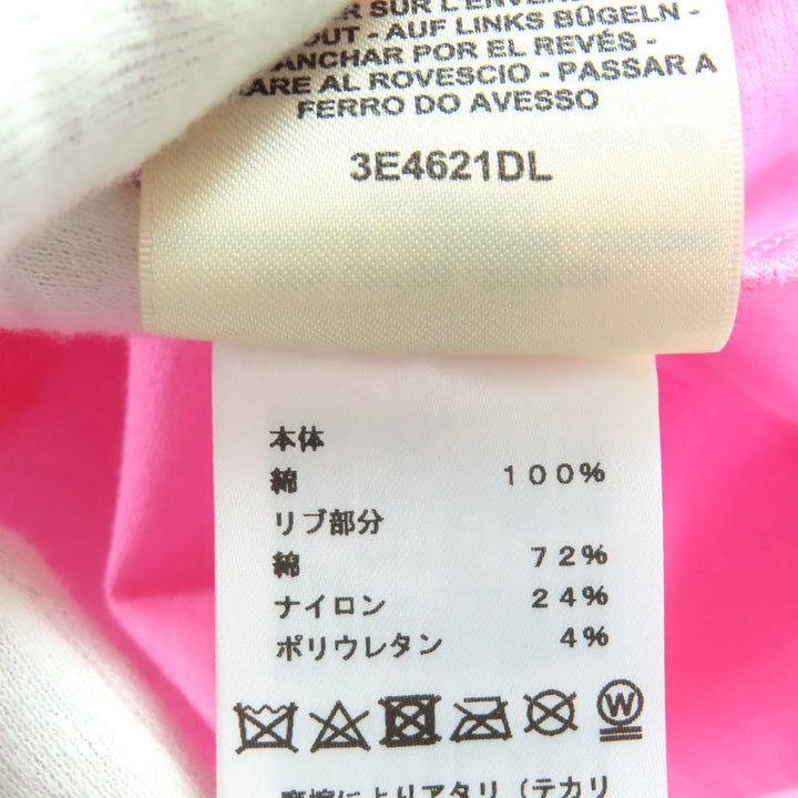 極美品△HERMES エルメス 23SS 3E4621DL カルトゥッシュ コットン100％ モックネック 半袖Ｔシャツ ピンク 36 仏製 正規品 レディース