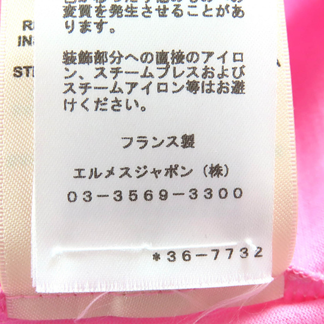 極美品△HERMES エルメス 23SS 3E4621DL カルトゥッシュ コットン100％ モックネック 半袖Ｔシャツ ピンク 36 仏製 正規品 レディース