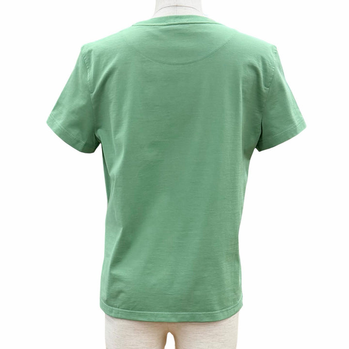未使用品◇HERMES エルメス 25SS 5E4634DA カルトゥッシュ コットン100％ 半袖Ｔシャツ Vert Opaline (グリーン) 36 仏製 レディース