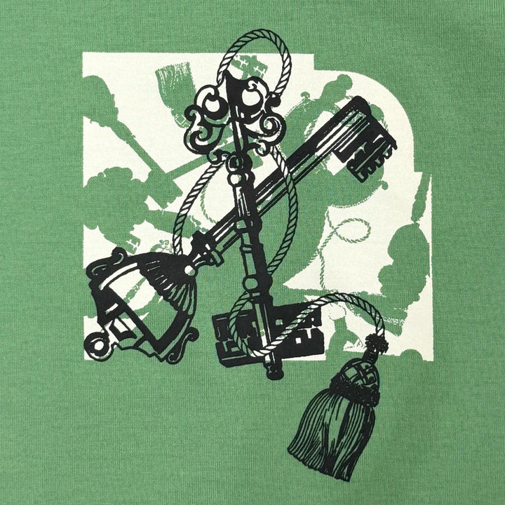 未使用品◇HERMES エルメス 25SS 5E4634DA カルトゥッシュ コットン100％ 半袖Ｔシャツ Vert Opaline (グリーン) 36 仏製 レディース