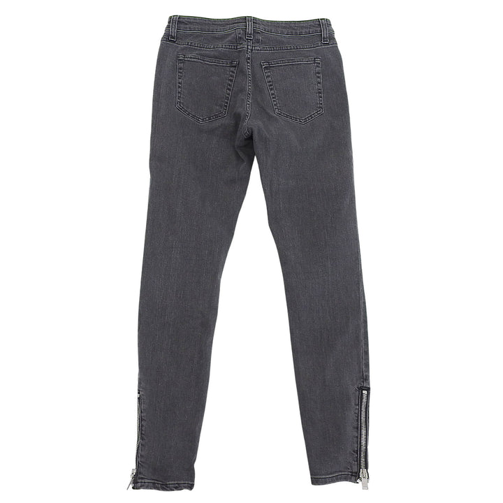 美品▲SAINT LAURENT PARIS サンローランパリ 2013年製 D02 W/SK-MW エディ期 裾ジップ ブラックデニムパンツ 28 イタリア製 レディース