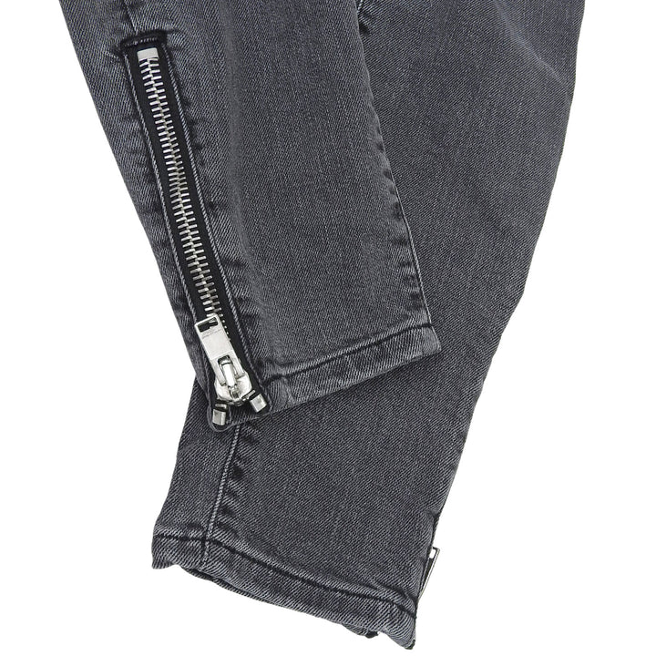 美品▲SAINT LAURENT PARIS サンローランパリ 2013年製 D02 W/SK-MW エディ期 裾ジップ ブラックデニムパンツ 28 イタリア製 レディース