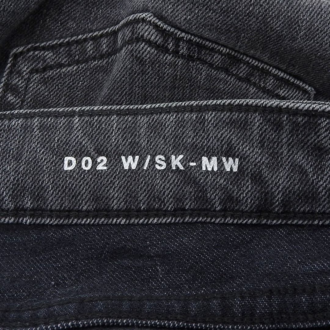 美品▲SAINT LAURENT PARIS サンローランパリ 2013年製 D02 W/SK-MW エディ期 裾ジップ ブラックデニムパンツ 28 イタリア製 レディース