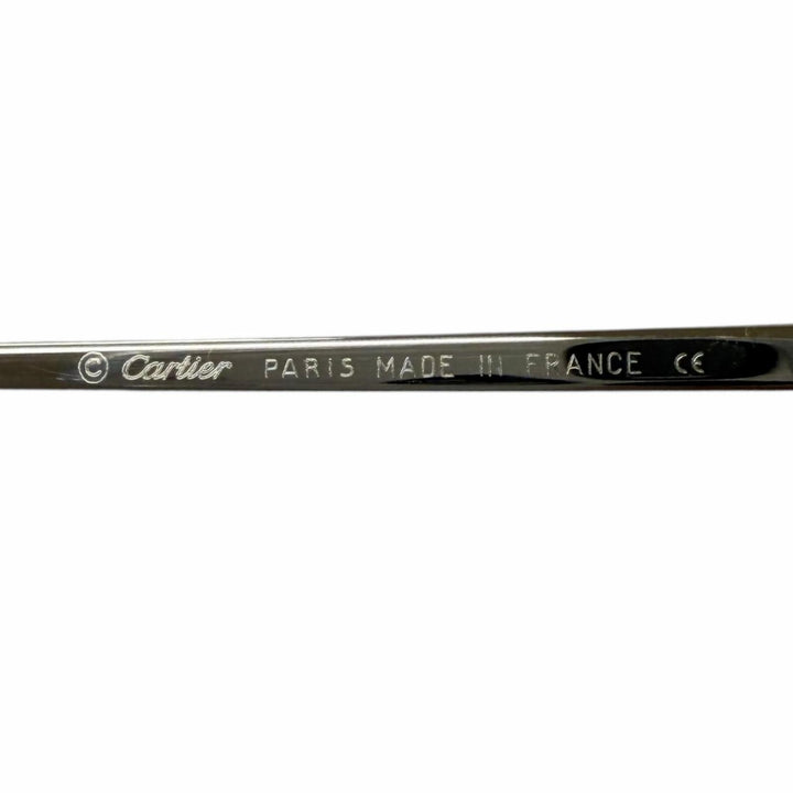 美品□Cartier カルティエ トリニティ ツーポイント リムレス サングラス アイウェア シルバー ブラック □20 フランス製 ケース付き