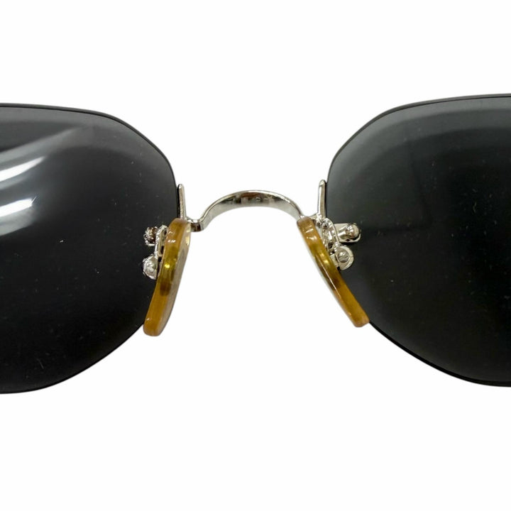 美品□Cartier カルティエ トリニティ ツーポイント リムレス サングラス アイウェア シルバー ブラック □20 フランス製 ケース付き