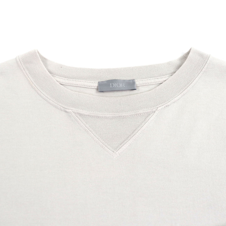 美品▼DIOR ディオール オム 243J634B0677 バックロゴ刺繍 クルーネック ショートスリーブ 半袖Ｔシャツ グレー XS 伊製 正規品 メンズ