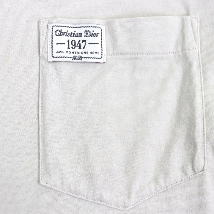 美品▼DIOR ディオール オム 243J634B0677 バックロゴ刺繍 クルーネック ショートスリーブ 半袖Ｔシャツ グレー XS 伊製 正規品 メンズ