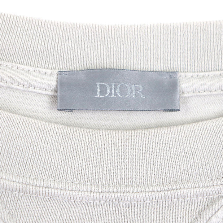 美品▼DIOR ディオール オム 243J634B0677 バックロゴ刺繍 クルーネック ショートスリーブ 半袖Ｔシャツ グレー XS 伊製 正規品 メンズ