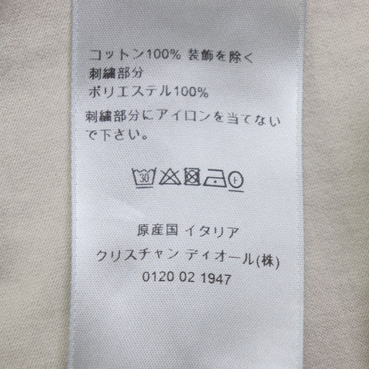 美品▼DIOR ディオール オム 243J634B0677 バックロゴ刺繍 クルーネック ショートスリーブ 半袖Ｔシャツ グレー XS 伊製 正規品 メンズ