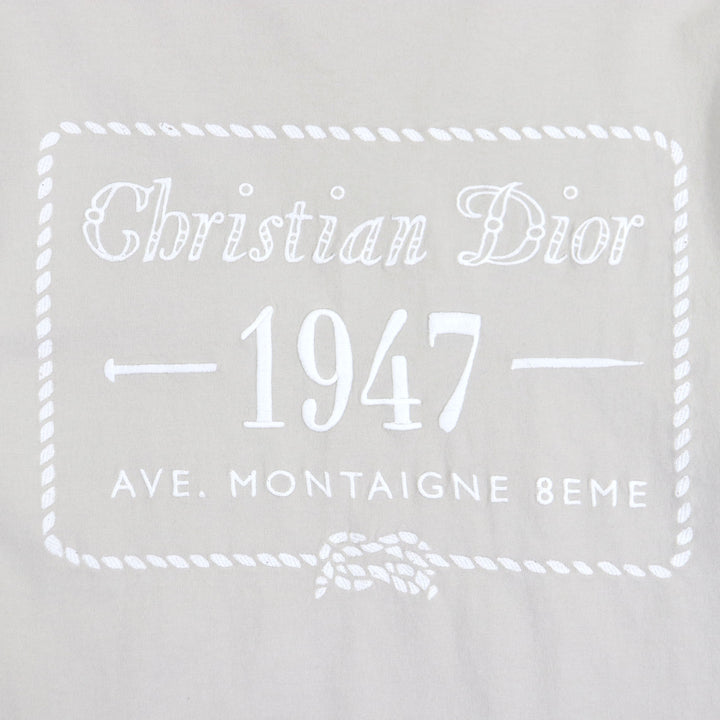 美品▼DIOR ディオール オム 243J634B0677 バックロゴ刺繍 クルーネック ショートスリーブ 半袖Ｔシャツ グレー XS 伊製 正規品 メンズ