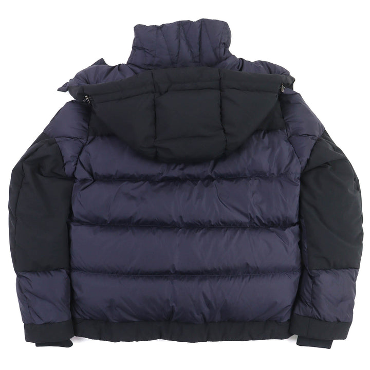 美品△MONCLER モンクレール 2021年製 JOFFE ロゴラバーワッペン フーデッド ダウンジャケット ネイビー ブラック 2 正規品 メンズ