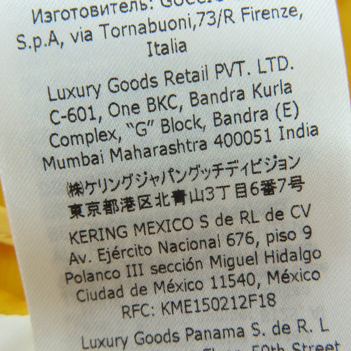未使用品☆GUCCI グッチ 728125 シルク100％ ラウンドカラー シフォンドレス ワンピース イエロー 36 イタリア製 正規品 レディース