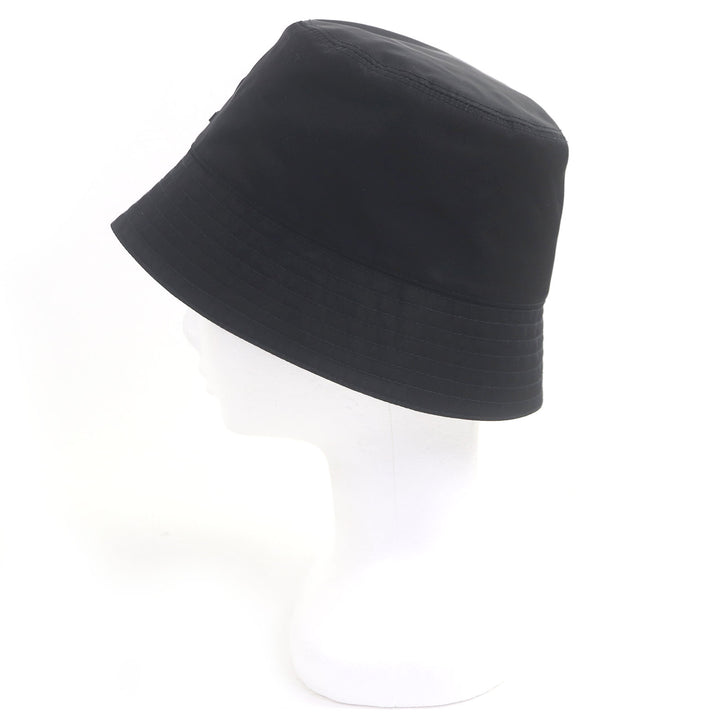 極美品□PRADA プラダ 2HC137 トライアングルロゴ Re-Nylon リサイクルポリアミド バケットハット 帽子 ブラック S 正規品 メンズ